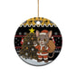 Egypt Christmas Ceramic Ornament Santa Cat Sleigh Reindeer Christmas Tree and Ancient Hieroglyphic - African Pride