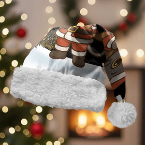 Egypt Christmas Santa Hat Santa Cat Sleigh Reindeer Christmas Tree and Ancient Hieroglyphic - African Pride