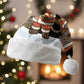 Egypt Christmas Santa Hat Santa Cat Sleigh Reindeer Christmas Tree and Ancient Hieroglyphic - African Pride