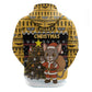 Egypt Christmas Hoodie Santa Cat Sleigh Reindeer Christmas Tree and Ancient Hieroglyphic - African Pride
