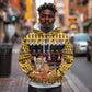 Egypt Christmas Hoodie Santa Cat Sleigh Reindeer Christmas Tree and Ancient Hieroglyphic - African Pride