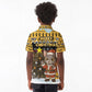 Egypt Christmas Kid Polo Shirt Santa Cat Sleigh Reindeer Christmas Tree and Ancient Hieroglyphic - African Pride
