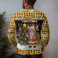 Egypt Christmas Ugly Christmas Sweater Santa Cat Sleigh Reindeer Christmas Tree and Ancient Hieroglyphic - African Pride