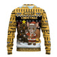 Egypt Christmas Ugly Christmas Sweater Santa Cat Sleigh Reindeer Christmas Tree and Ancient Hieroglyphic - African Pride