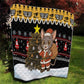 Egypt Christmas Quilt Santa Cat Sleigh Reindeer Christmas Tree and Ancient Hieroglyphic - African Pride