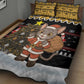 Egypt Christmas Quilt Bed Set Santa Cat Sleigh Reindeer Christmas Tree and Ancient Hieroglyphic - African Pride