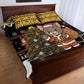 Egypt Christmas Quilt Bed Set Santa Cat Sleigh Reindeer Christmas Tree and Ancient Hieroglyphic - African Pride