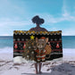 Egypt Christmas Sarong Santa Cat Sleigh Reindeer Christmas Tree and Ancient Hieroglyphic - African Pride