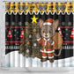 Egypt Christmas Shower Curtain Santa Cat Sleigh Reindeer Christmas Tree and Ancient Hieroglyphic - African Pride
