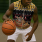 Egypt Christmas Sleeveless Zip Hoodie Santa Cat Sleigh Reindeer Christmas Tree and Ancient Hieroglyphic - African Pride