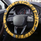 Egypt Christmas Steering Wheel Cover Santa Cat Sleigh Reindeer Christmas Tree and Ancient Hieroglyphic - African Pride