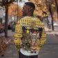 Egypt Christmas Sweatshirt Santa Cat Sleigh Reindeer Christmas Tree and Ancient Hieroglyphic - African Pride
