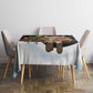 Egypt Christmas Tablecloth Santa Cat Sleigh Reindeer Christmas Tree and Ancient Hieroglyphic - African Pride