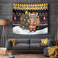 Egypt Christmas Tapestry Santa Cat Sleigh Reindeer Christmas Tree and Ancient Hieroglyphic - African Pride