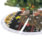Egypt Christmas Tree Skirt Santa Cat Sleigh Reindeer Christmas Tree and Ancient Hieroglyphic - African Pride