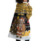 Egypt Christmas Wearable Blanket Hoodie Santa Cat Sleigh Reindeer Christmas Tree and Ancient Hieroglyphic - African Pride