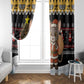 Egypt Christmas Window Curtain Santa Cat Sleigh Reindeer Christmas Tree and Ancient Hieroglyphic - African Pride