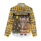 Egypt Christmas Women Casual Shirt Santa Cat Sleigh Reindeer Christmas Tree and Ancient Hieroglyphic - African Pride