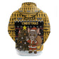 Egypt Christmas Zip Hoodie Santa Cat Sleigh Reindeer Christmas Tree and Ancient Hieroglyphic - African Pride