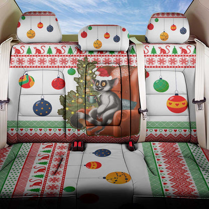 Madagascar Christmas Back Car Seat Cover Lemur Santa Hat Holiday Tree - African Pride