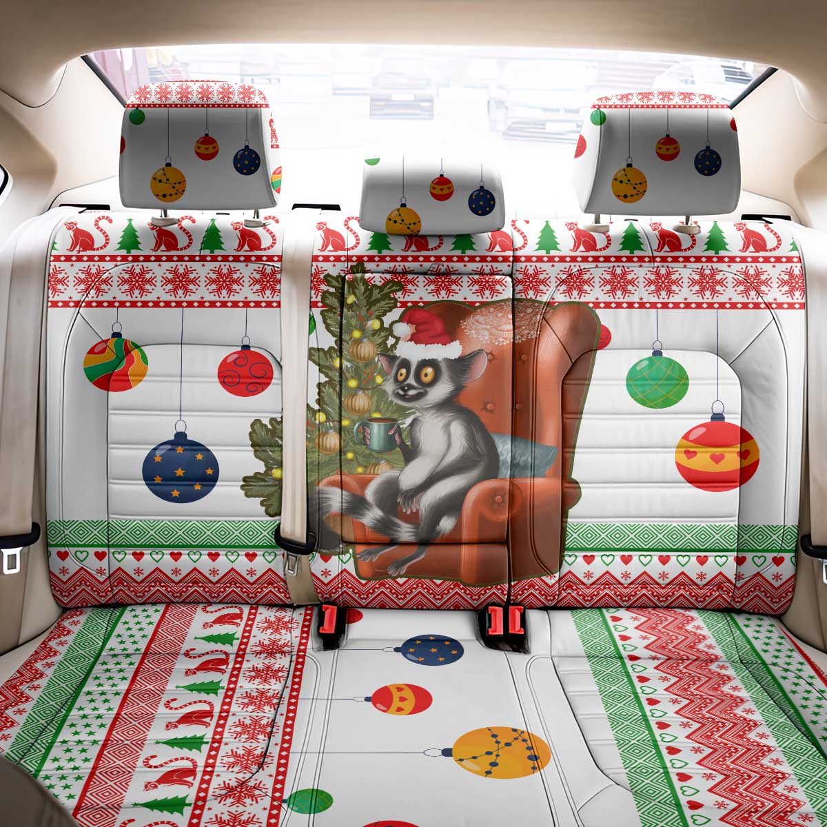 Madagascar Christmas Back Car Seat Cover Lemur Santa Hat Holiday Tree - African Pride