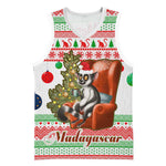 Madagascar Christmas Basketball Jersey Lemur Santa Hat Holiday Tree - African Pride