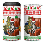 Madagascar Christmas 4 in 1 Can Cooler Tumbler Lemur Santa Hat Holiday Tree - African Pride