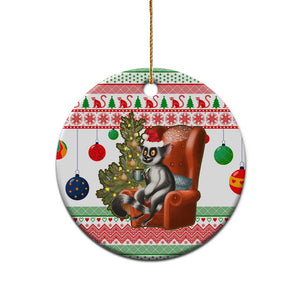Madagascar Christmas Ceramic Ornament Lemur Santa Hat Holiday Tree - African Pride