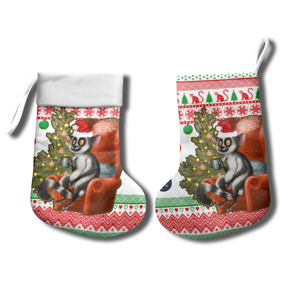 Madagascar Christmas Stocking Lemur Santa Hat Holiday Tree - African Pride