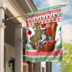 Madagascar Christmas Garden Flag Lemur Santa Hat Holiday Tree - African Pride