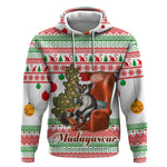 Madagascar Christmas Hoodie Lemur Santa Hat Holiday Tree - African Pride