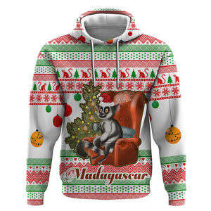 Madagascar Christmas Hoodie Lemur Santa Hat Holiday Tree - African Pride