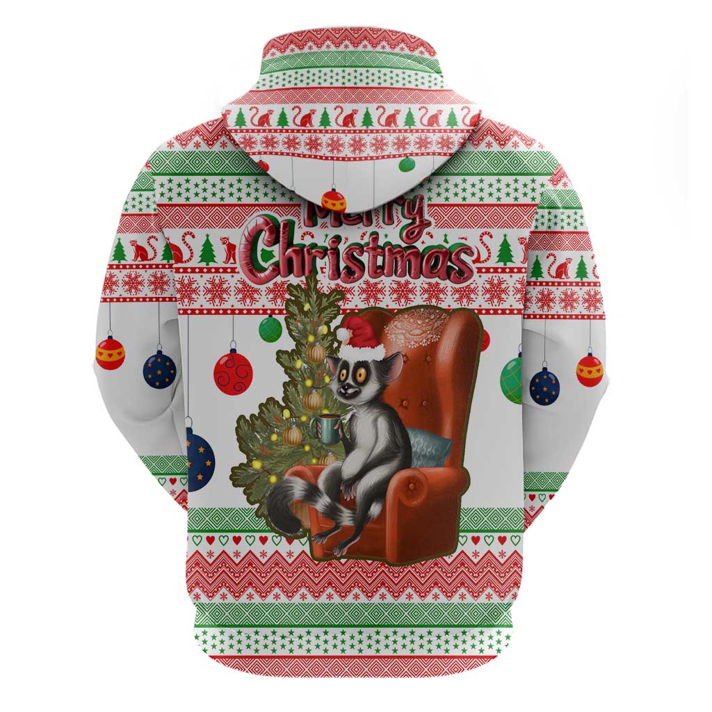 Madagascar Christmas Hoodie Lemur Santa Hat Holiday Tree - African Pride