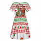 Madagascar Christmas Kid Short Sleeve Dress Lemur Santa Hat Holiday Tree - African Pride