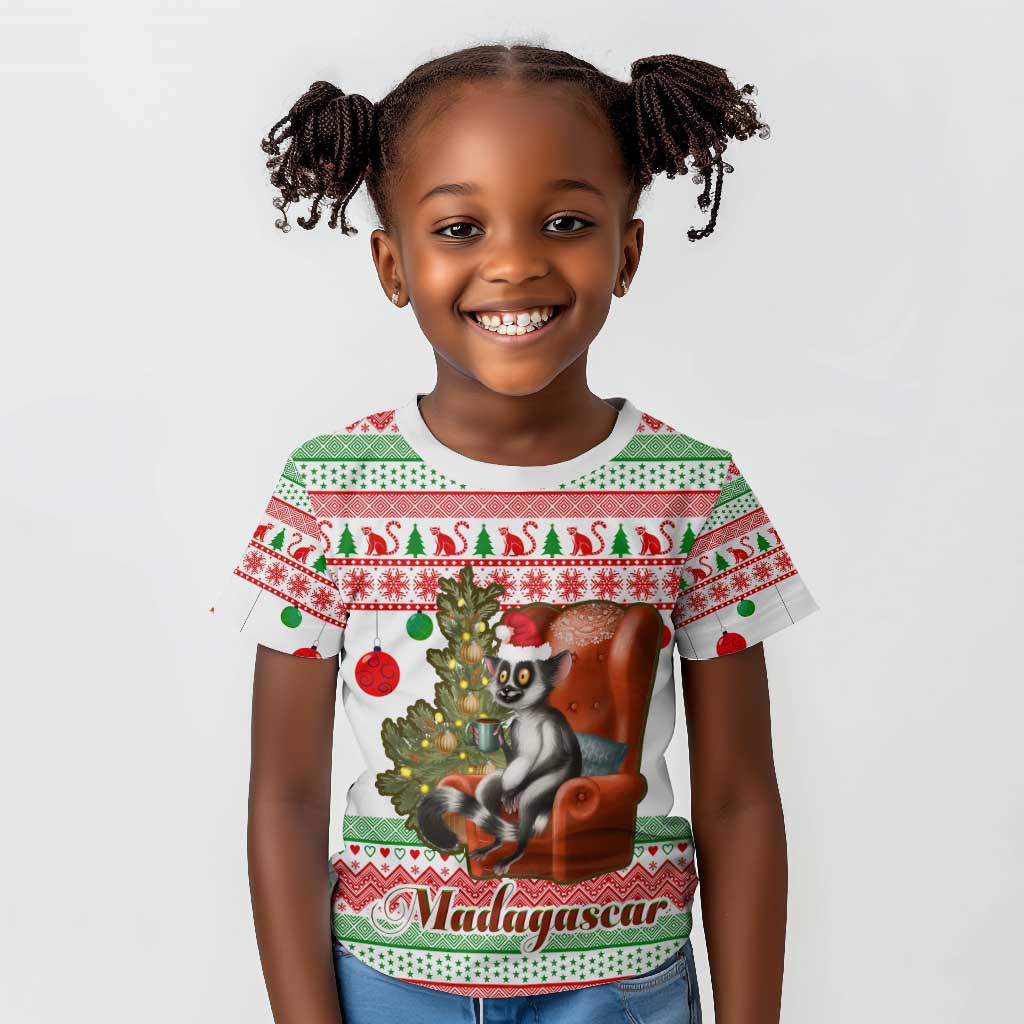 Madagascar Christmas Kid T shirt Lemur Santa Hat Holiday Tree - African Pride