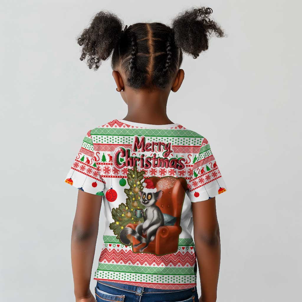 Madagascar Christmas Kid T shirt Lemur Santa Hat Holiday Tree - African Pride