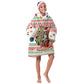 Madagascar Christmas Kid Wearable Blanket Hoodie Lemur Santa Hat Holiday Tree - African Pride