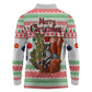 Madagascar Christmas Long Sleeve Polo Shirt Lemur Santa Hat Holiday Tree - African Pride
