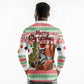 Madagascar Christmas Long Sleeve Polo Shirt Lemur Santa Hat Holiday Tree - African Pride