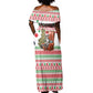 Madagascar Christmas Off Shoulder Maxi Dress Lemur Santa Hat Holiday Tree - African Pride