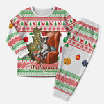Madagascar Christmas Pajama Set Lemur Santa Hat Holiday Tree - African Pride