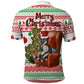 Madagascar Christmas Polo Shirt Lemur Santa Hat Holiday Tree - African Pride