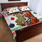 Madagascar Christmas Quilt Bed Set Lemur Santa Hat Holiday Tree - African Pride