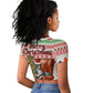 Madagascar Christmas Raglan Cropped T shirt Lemur Santa Hat Holiday Tree - African Pride