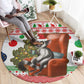 Madagascar Christmas Round Carpet Lemur Santa Hat Holiday Tree - African Pride