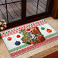 Madagascar Christmas Rubber Doormat Lemur Santa Hat Holiday Tree - African Pride
