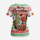 Madagascar Christmas Scrub Top Lemur Santa Hat Holiday Tree - African Pride