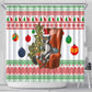 Madagascar Christmas Shower Curtain Lemur Santa Hat Holiday Tree - African Pride