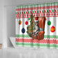 Madagascar Christmas Shower Curtain Lemur Santa Hat Holiday Tree - African Pride