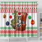 Madagascar Christmas Shower Curtain Lemur Santa Hat Holiday Tree - African Pride